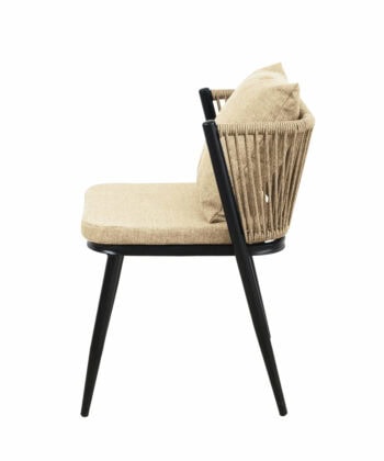 Korfu Coastal Patio Set – Beige Outdoor Table + 2 Chairs