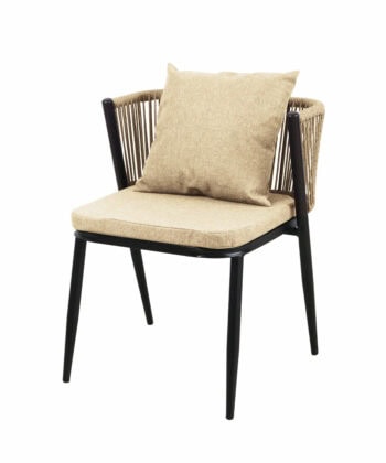 Korfu Coastal Patio Set – Beige Outdoor Table + 2 Chairs