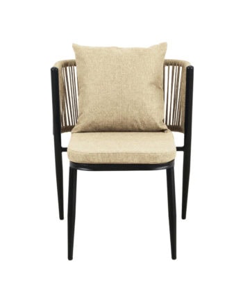 Korfu Coastal Patio Set – Beige Outdoor Table + 2 Chairs