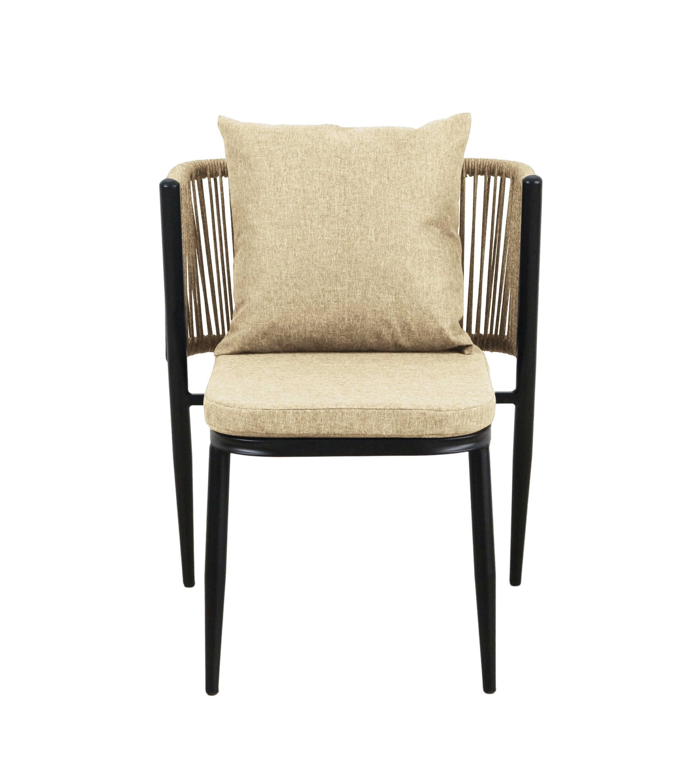 Korfu Coastal Patio Set – Beige Outdoor Table + 2 Chairs