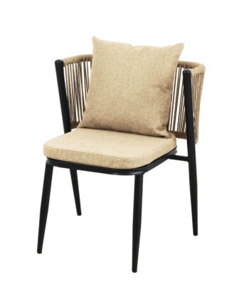 Korfu Coastal Patio Set – Beige Outdoor Table + 2 Chairs