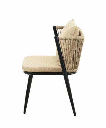 Korfu Coastal Patio Set – Beige Outdoor Table + 2 Chairs