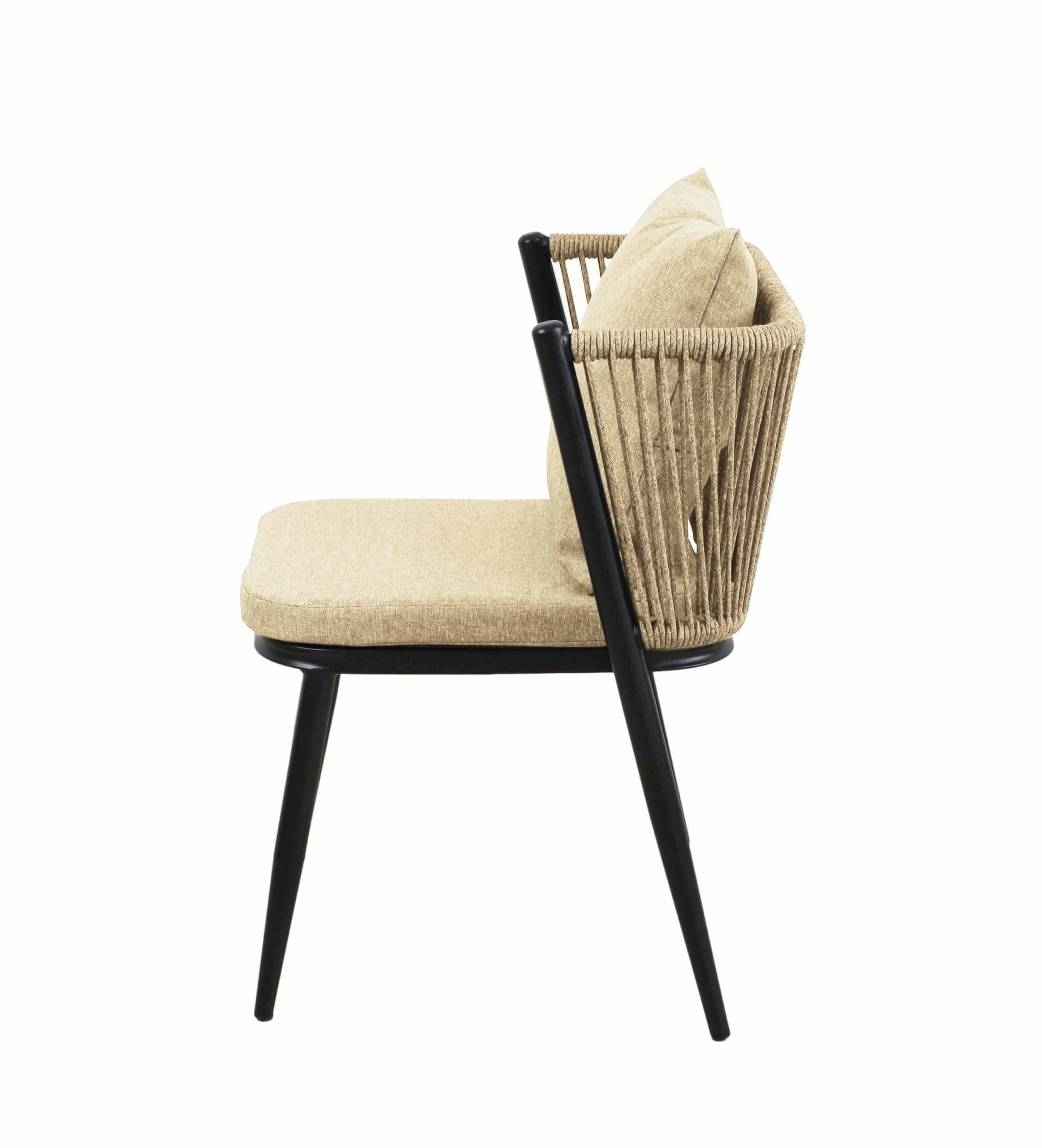 Korfu Coastal Patio Set – Beige Outdoor Table + 2 Chairs