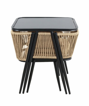 Korfu Coastal Patio Set – Beige Outdoor Table + 2 Chairs