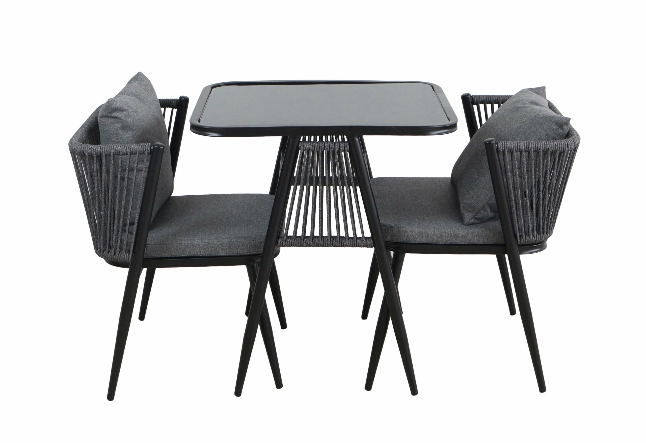 Korfu Coastal Patio Set – Beige Outdoor Table + 2 Chairs
