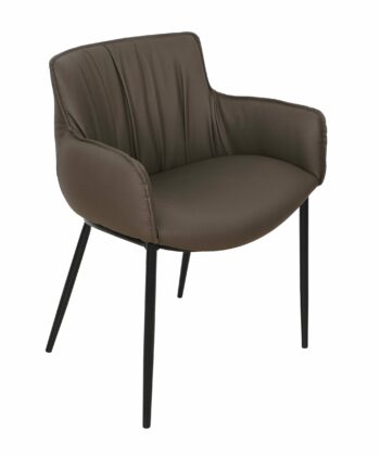 Elite Lounge Armchair KR-33 – Brown Eco-Leather Seat on Metal Base
