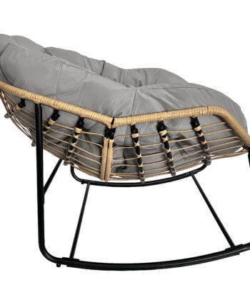 Leo Grey Rattan Rocking Chair – Garden, Terrace and Living Room Relax Seat