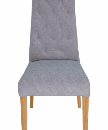 Luxury Oak Comfort KR-11 – Natural Oak Frame with Grey Quilted Seat
