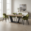 Golden Craft Extendable Dining Table – Oak Laminate with Graphite Legs