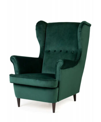 Sapphire Crown Tufted Wingback – Navy Velvet Button-Tufted Lounge Chair