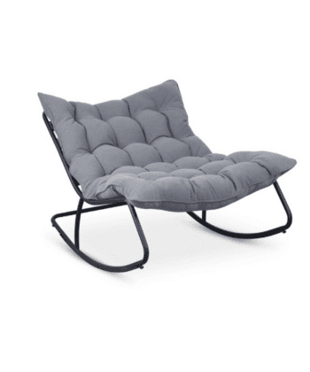 Mexico Rocking Lounge Chair – Outdoor Rocker with Cushions and Metal Frame