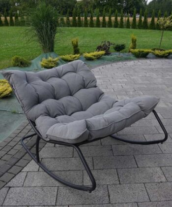 Mexico Rocking Lounge Chair –  Outdoor Rocker with Cushions and Metal Frame