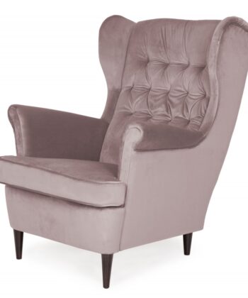 Midnight Regal Wingback Chair – Navy Velvet Scandinavian Uszak Lounge