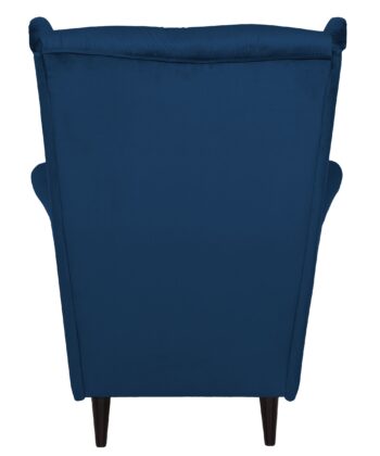 Midnight Regal Wingback Chair – Navy Velvet Scandinavian Uszak Lounge