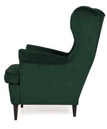 Midnight Regal Wingback Chair – Navy Velvet Scandinavian Uszak Lounge