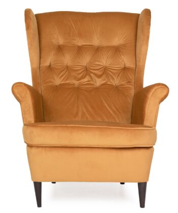 Midnight Regal Wingback Chair – Navy Velvet Scandinavian Uszak Lounge