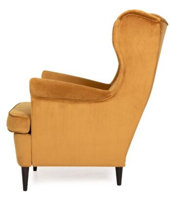 Midnight Regal Wingback Chair – Navy Velvet Scandinavian Uszak Lounge