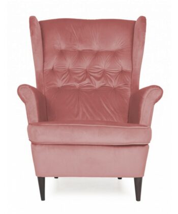 Midnight Regal Wingback Chair – Navy Velvet Scandinavian Uszak Lounge