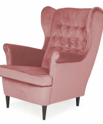 Midnight Regal Wingback Chair – Navy Velvet Scandinavian Uszak Lounge