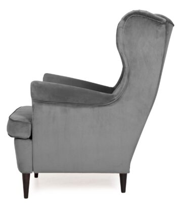Midnight Regal Wingback Chair – Navy Velvet Scandinavian Uszak Lounge