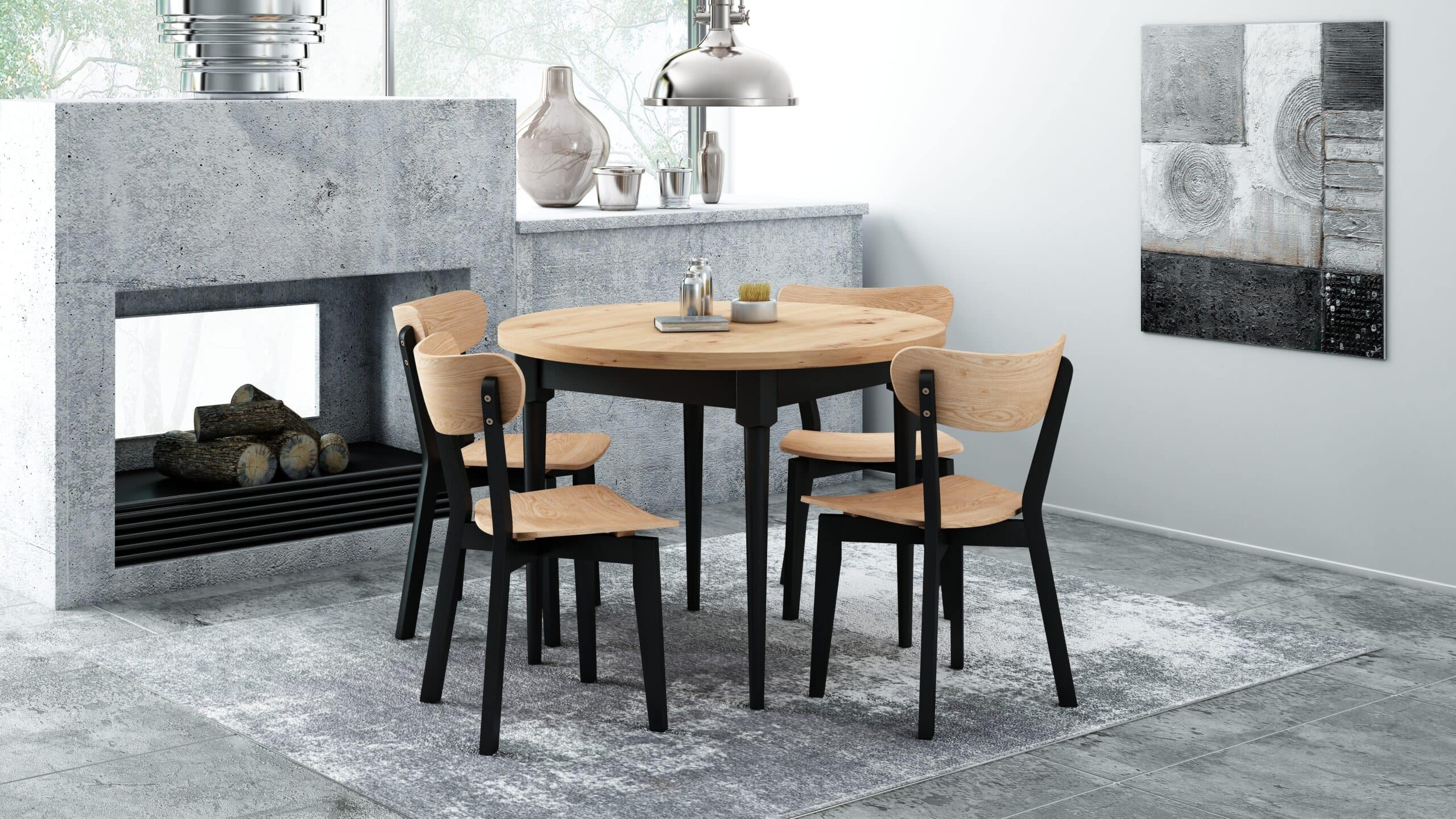 Modern Dining Chair – Beech Legs with White Oak Plywood
