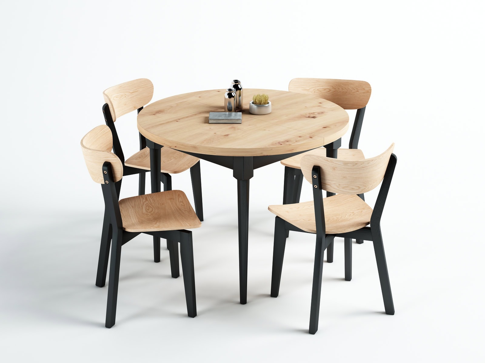 Modern Dining Chair – Beech Legs with White Oak Plywood