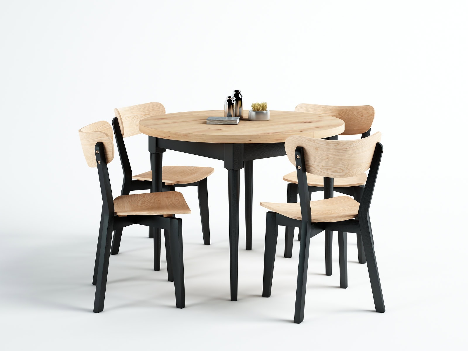 Modern Dining Chair – Beech Legs with White Oak Plywood