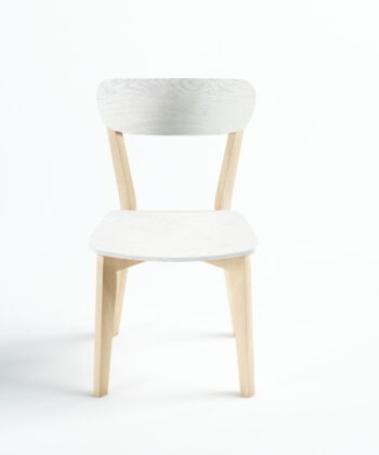 Modern Dining Chair – Beech Legs with White Oak Plywood