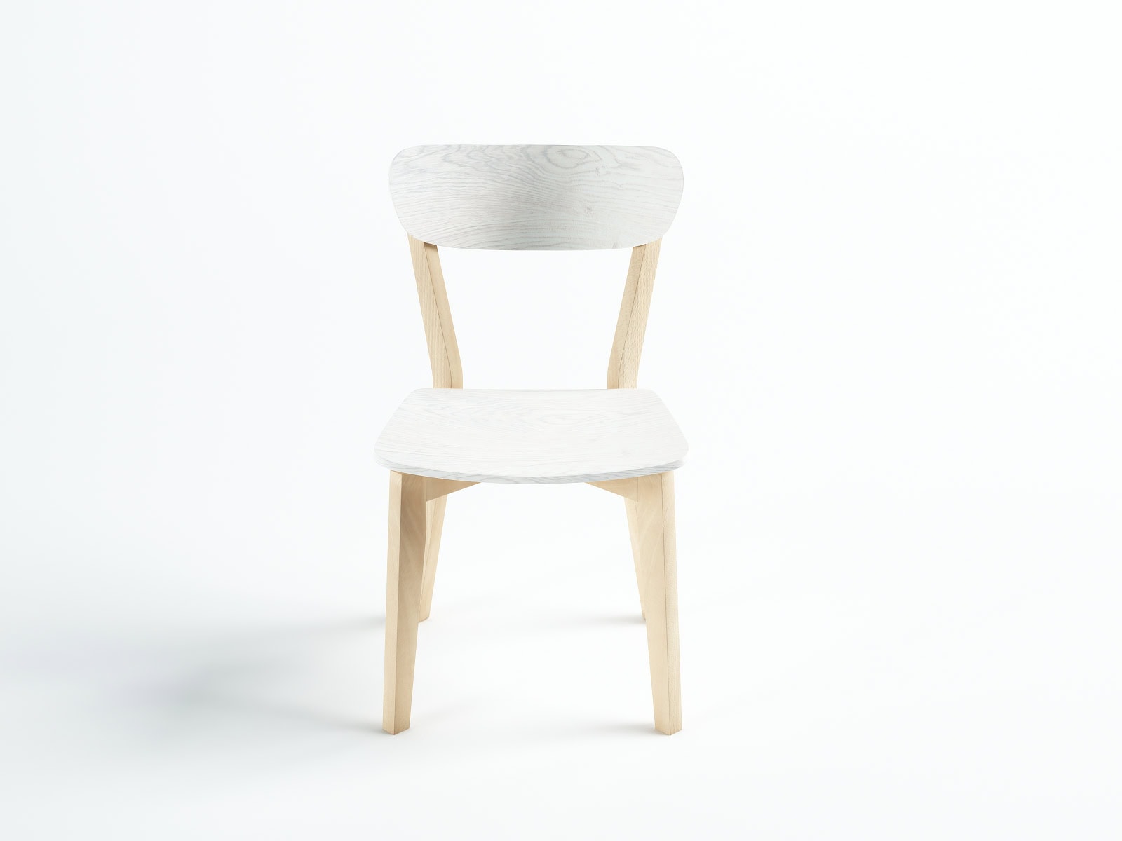 Modern Dining Chair – Beech Legs with White Oak Plywood