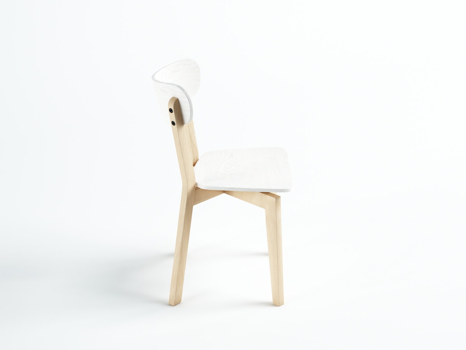 Modern Dining Chair – Beech Legs with White Oak Plywood