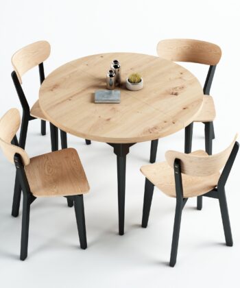 Modern Dining Chair – Beech Legs with White Oak Plywood