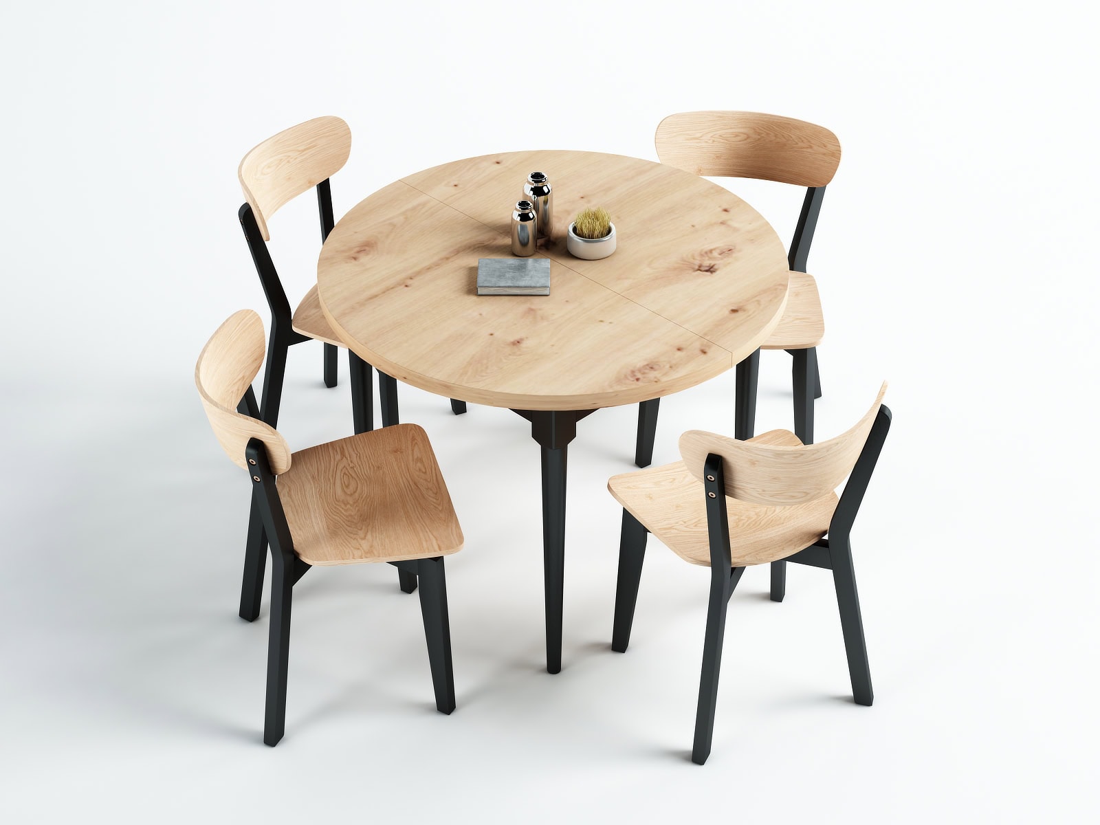 Modern Dining Chair – Beech Legs with White Oak Plywood