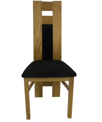 Modern Velvet Noir Chair – Natural Oak Frame with Black Velvet Seat