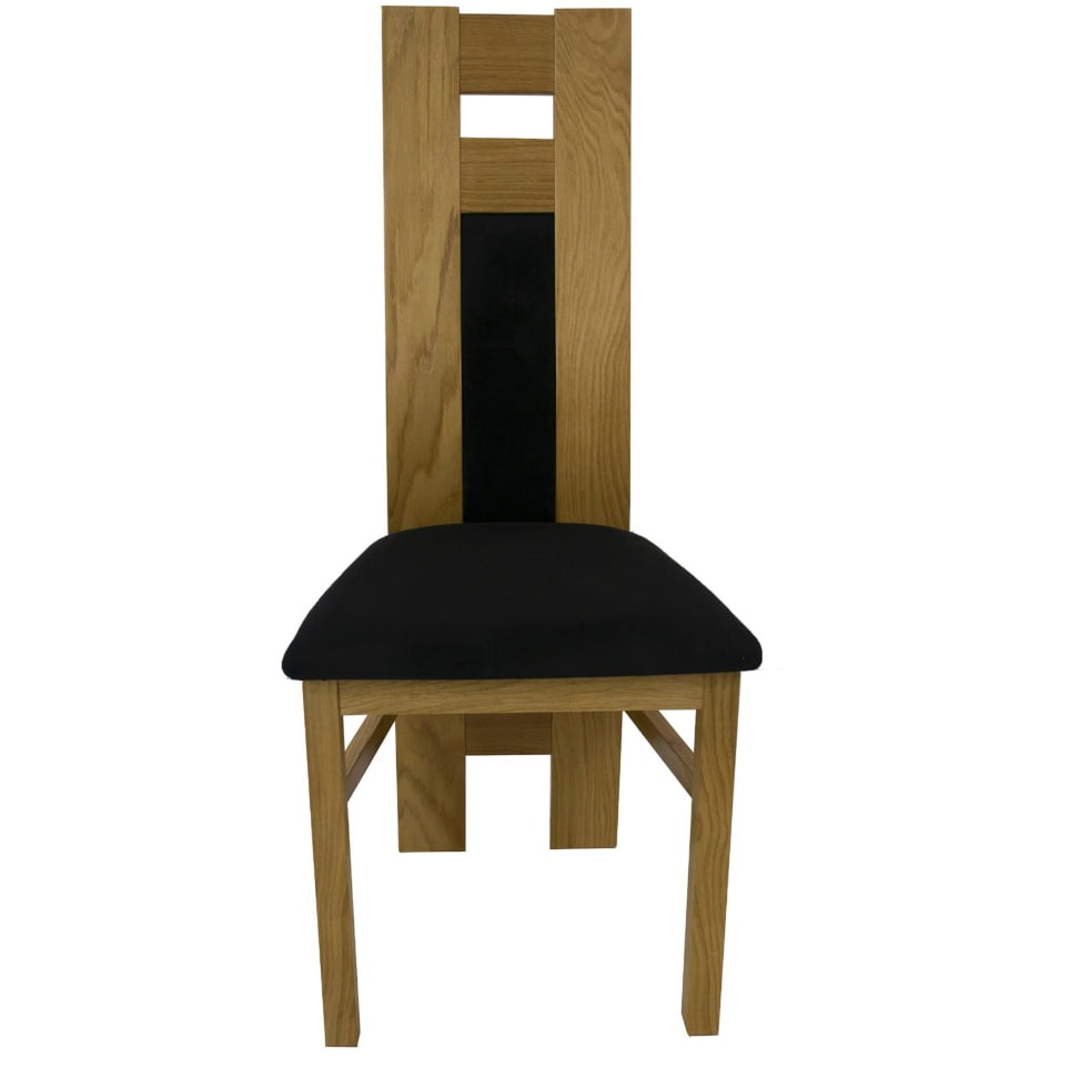 Modern Velvet Noir Chair – Natural Oak Frame with Black Velvet Seat