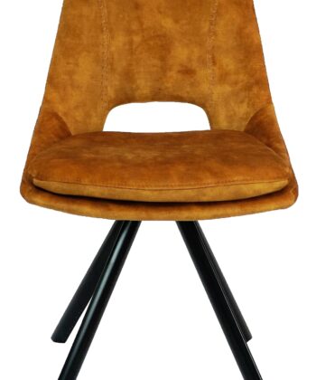 Munich Retro Stitch Chair – Black Metal Legs with Chenille Upholstery