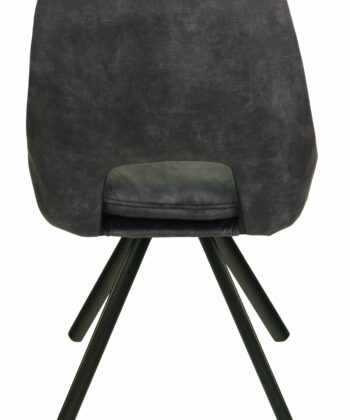 Munich Retro Stitch Chair – Black Metal Legs with Chenille Upholstery