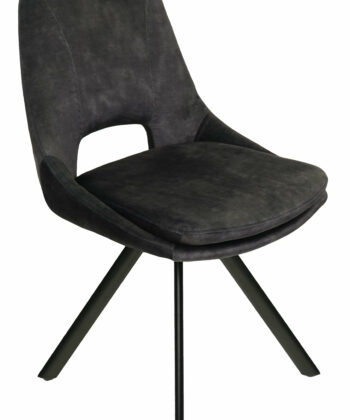 Munich Retro Stitch Chair – Black Metal Legs with Chenille Upholstery