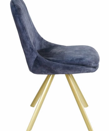 Munich Retro Stitch Chair – Black Metal Legs with Chenille Upholstery