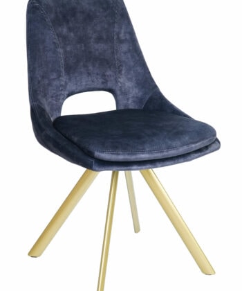 Munich Retro Stitch Chair – Black Metal Legs with Chenille Upholstery