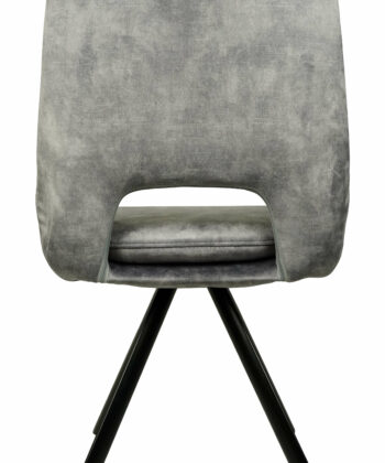 Munich Retro Stitch Chair – Black Metal Legs with Chenille Upholstery