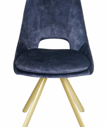 Munich Retro Stitch Chair – Black Metal Legs with Chenille Upholstery