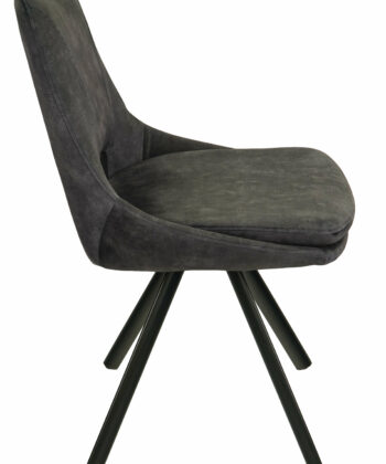 Munich Retro Stitch Chair – Black Metal Legs with Chenille Upholstery