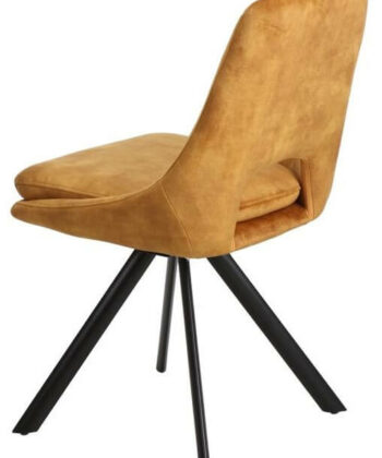 Munich Retro Stitch Chair – Black Metal Legs with Chenille Upholstery