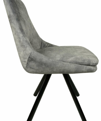 Munich Retro Stitch Chair – Black Metal Legs with Chenille Upholstery