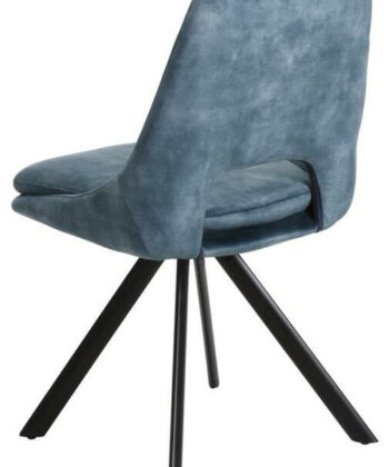 Munich Retro Stitch Chair – Black Metal Legs with Chenille Upholstery