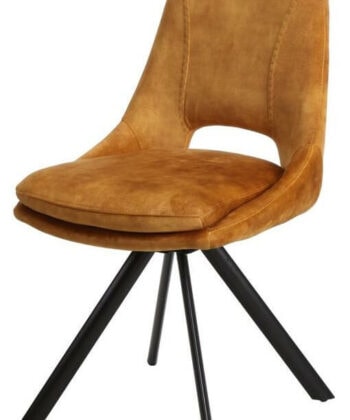 Munich Retro Stitch Chair – Black Metal Legs with Chenille Upholstery