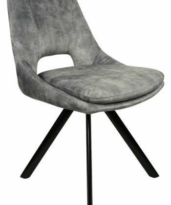 Munich Retro Stitch Chair – Black Metal Legs with Chenille Upholstery