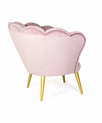 Navy Pearl Shell Lounge Chair – Glamour Velvet Muszelka Armchair