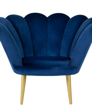 Navy Pearl Shell Lounge Chair – Glamour Velvet Muszelka Armchair