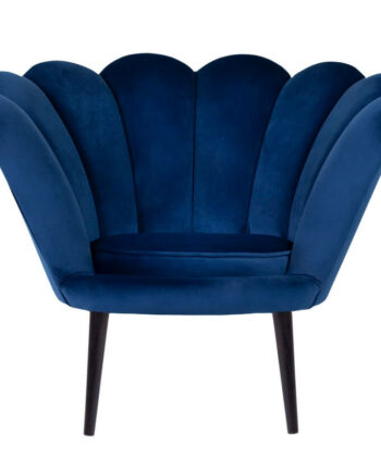 Navy Pearl Shell Lounge Chair – Glamour Velvet Muszelka Armchair
